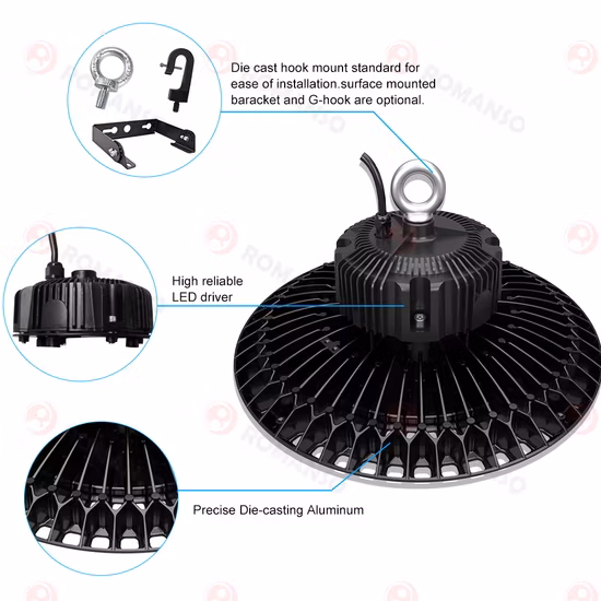 IP65 Industrial Pendant Lamp 60W 80W 100W 150W LED Light Warehouse Lighting Highbay Light LED 200W 300W 400W 500W UFO High Bay Light