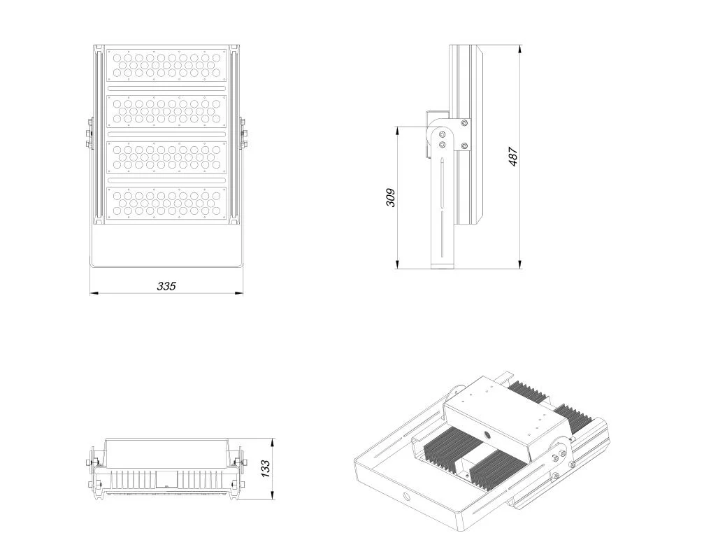 400W LED Flood Light High Power Light 350W 300W LED Tunnel Light